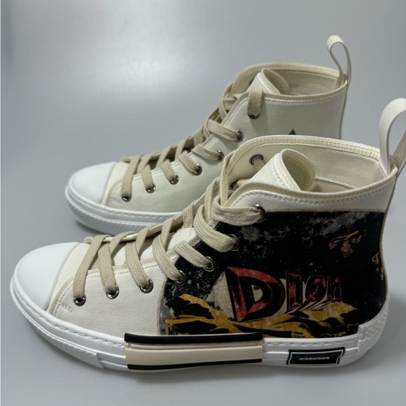 Dior B23 High Top Sneakers AsteroDior White Men’s EU 40/US 7 - Picture 3 of 9